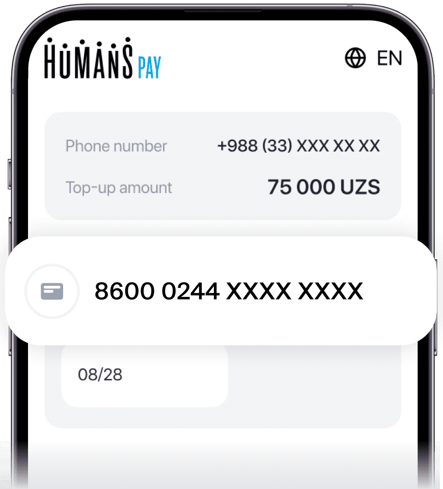 Mobile services, tarnsfers with no fee, bank card, shopping, cashback |  HUMANS Borku. Bemalol Aloqada.